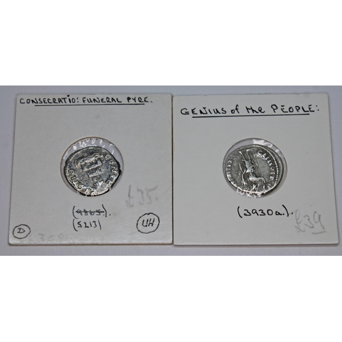 353 - A group of twelve ancient Roman coins Antoninus Pius 138-161 A.D denarius to include 1 x Pax, 1 x Mo... 