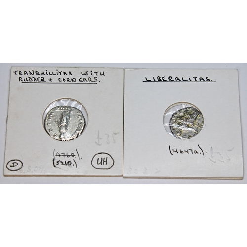 353 - A group of twelve ancient Roman coins Antoninus Pius 138-161 A.D denarius to include 1 x Pax, 1 x Mo... 