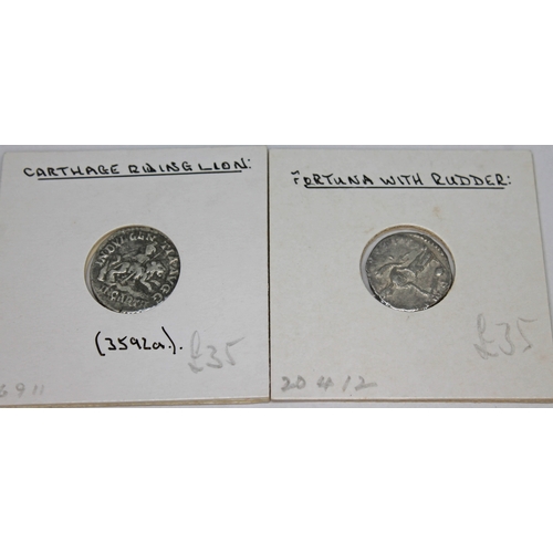 358 - A group of eight ancient Roman coins Septimius Severus 193-211 A.D denarius to include 1 x Mars, 1 x... 