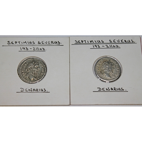 359 - A group of ten ancient Roman coins Septimius Severus 193-211 A.D denarius to include 1 x Moneta with... 