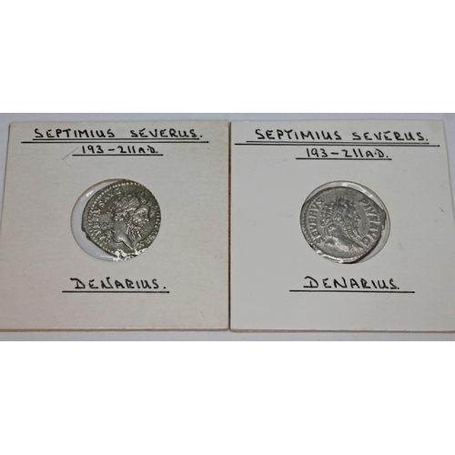 359 - A group of ten ancient Roman coins Septimius Severus 193-211 A.D denarius to include 1 x Moneta with... 