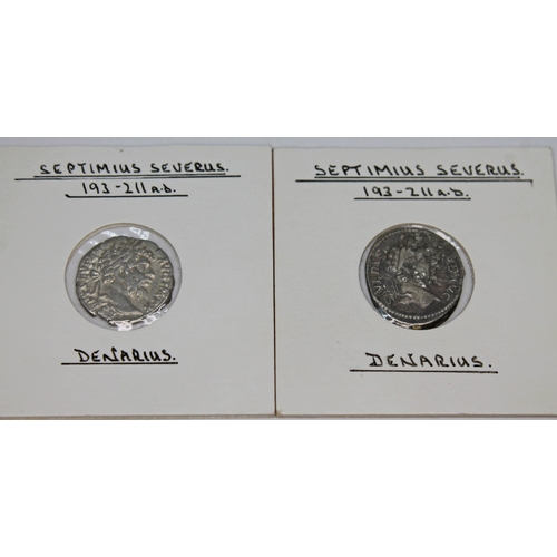 359 - A group of ten ancient Roman coins Septimius Severus 193-211 A.D denarius to include 1 x Moneta with... 