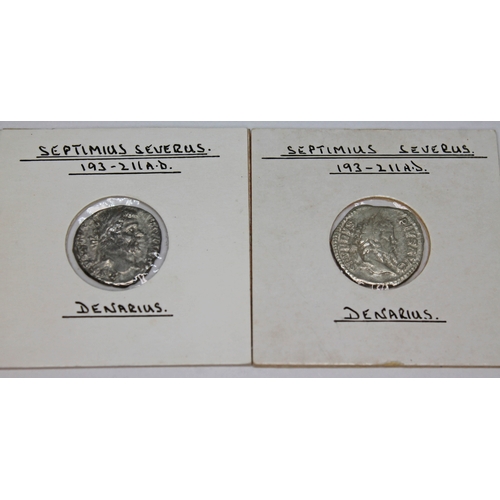 359 - A group of ten ancient Roman coins Septimius Severus 193-211 A.D denarius to include 1 x Moneta with... 