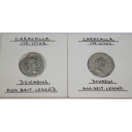 361 - A group of ten ancient Roman coins Caracalla 198-217 A.D to include 1 x Tetradrachm of Syria: Antioc... 