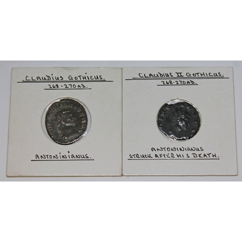 370 - A group of twenty nine ancient Roman coins to include 6 x Victorinus 268-270 A.D antoninianus (1 x P... 