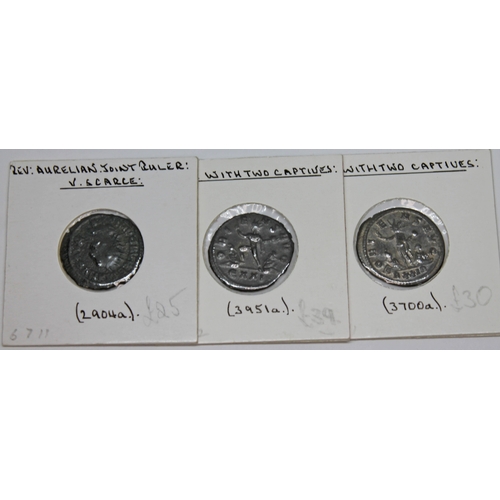 370 - A group of twenty nine ancient Roman coins to include 6 x Victorinus 268-270 A.D antoninianus (1 x P... 