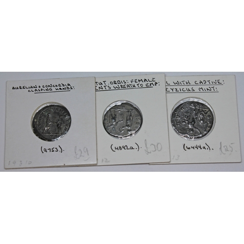 370 - A group of twenty nine ancient Roman coins to include 6 x Victorinus 268-270 A.D antoninianus (1 x P... 