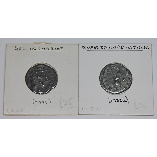 371 - A group of seventeen ancient Roman coins to include 1 x Tacitus 275-276 A.D antoninianus of Lugdunum... 