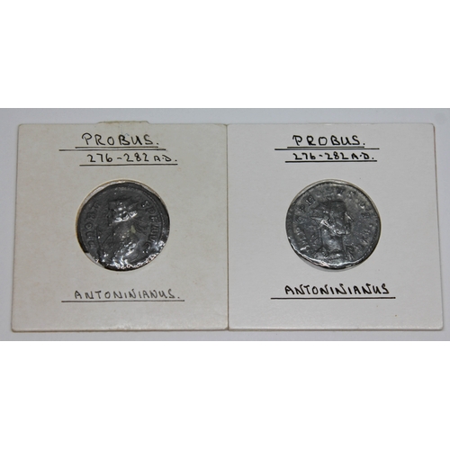 371 - A group of seventeen ancient Roman coins to include 1 x Tacitus 275-276 A.D antoninianus of Lugdunum... 