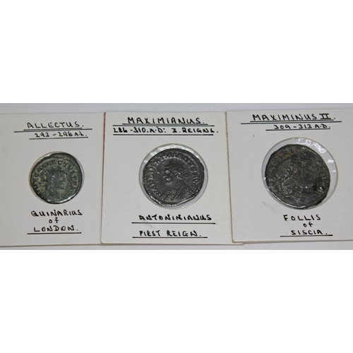 372 - A group of nineteen ancient Roman coins to include Maximianus 286-310 A.D 3 x Follis (1 x of Treviri... 