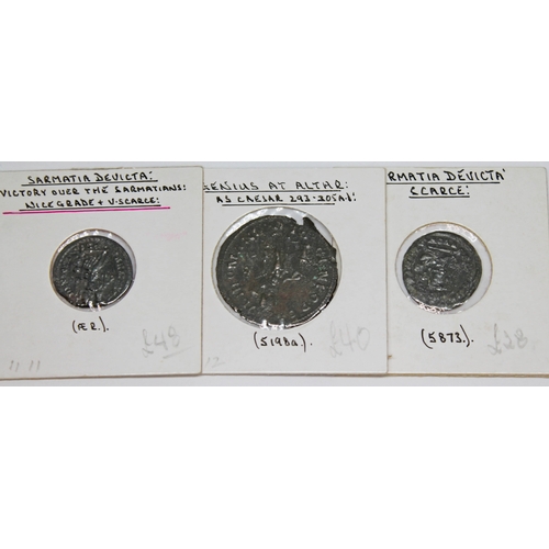 373 - A group of thirty seven ancient Roman coins to include 1 x Constantius I 305-306 A.D follis of Lugdu... 