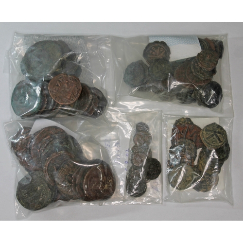 380 - A collection of ancient coins to include 28 x Byzantine copper, 9 x various follis, 50 x AE, 10 x fo... 