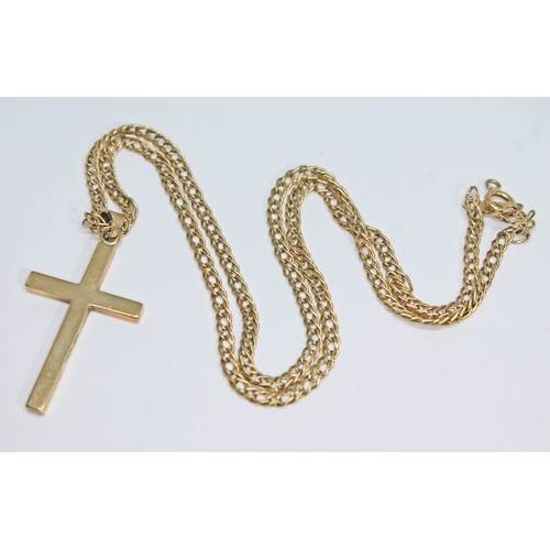 136 - A hallmarked 9ct gold crucifix pendant on 44cm chain marked with 9ct gold import marks, gross wt. 6.... 