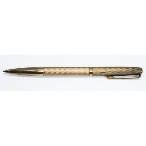 137 - A hallmarked 9ct gold Yard-O-Led ball point pen, gross wt. 25.39g.