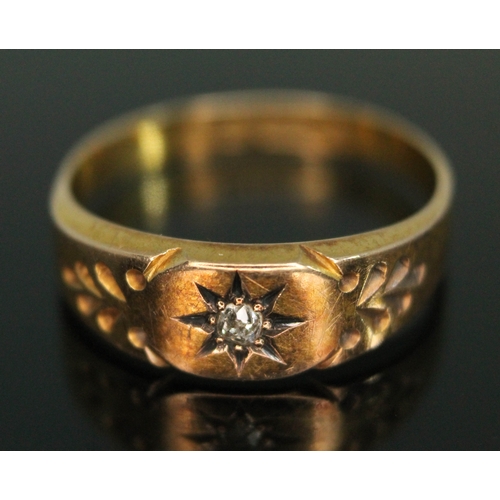 84 - A late Victorian 15ct gold diamond ring, Birmingham 1891, gross wt. 1.92g, size N.