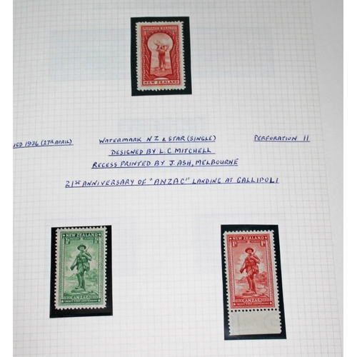 318 - New Zealand mint stamp collection, one Stanley Gibbons Tower stamp album, 1920 to 1974, Victory issu... 