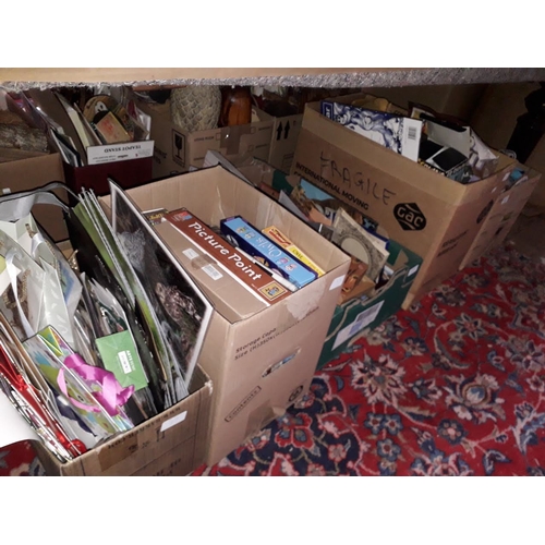 77 - Five boxes of assorted owl bric a brac to include craft ware etc.