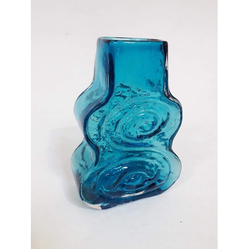 436 - A Whitefriars guitar vase in kingfisher blue, height 18cm.