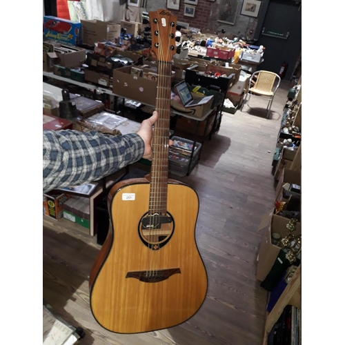 251 - A LAG Tramontane T66D Dreadnought steel strung acoustic guitar, fitted with a Fishman Neo-D pickup, ... 