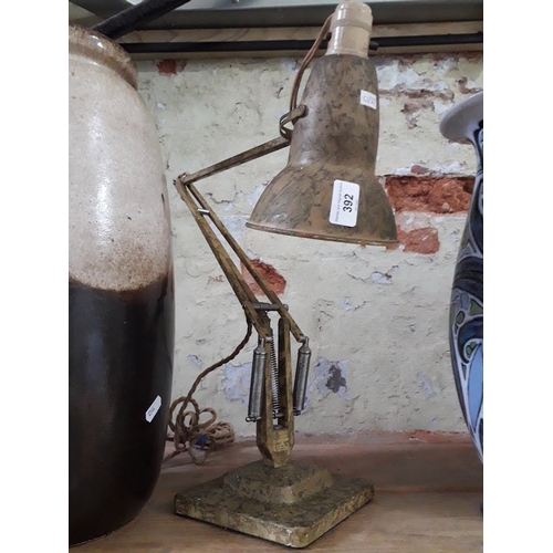 392 - A vintage Herbert Terry mottled gold Anglepoise lamp, crabtree switch.