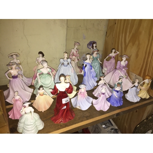 306 - A collection of 23 Coalport figurines, Ladies of Fashion etc, various sizes.