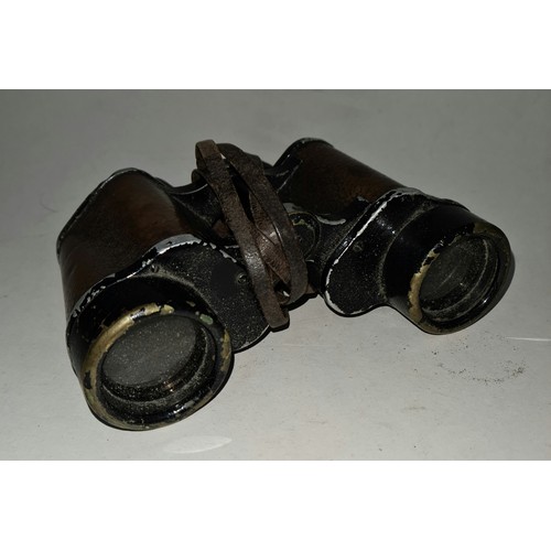 175 - A box containing three pairs of binoculars with leather cases and a Koura camera by Kowa Company Ltd... 