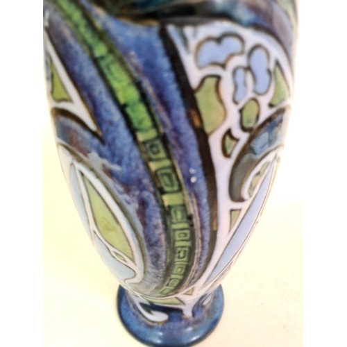 393 - A large Doulton Lambeth Art vase, chip to base, height 39.5cm.