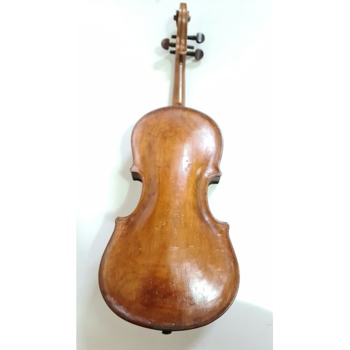 330 - 19th century violin, one piece back, 360mm.