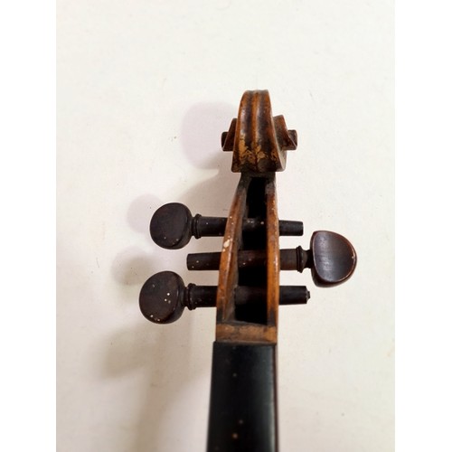 330 - 19th century violin, one piece back, 360mm.