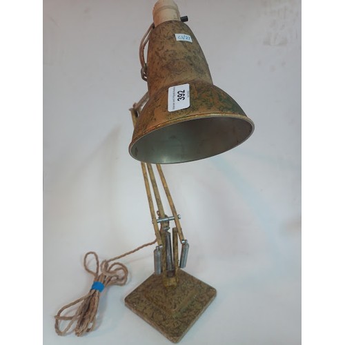 392 - A vintage Herbert Terry mottled gold Anglepoise lamp, crabtree switch.