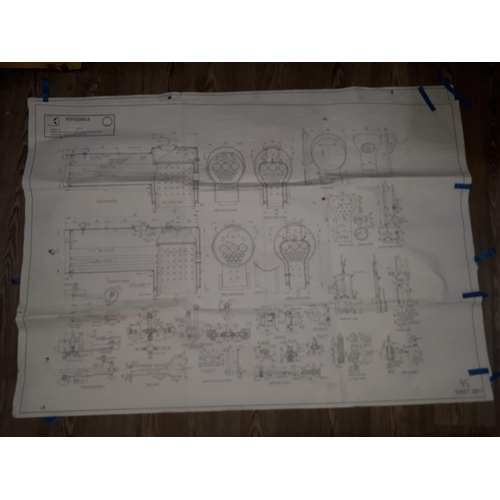 368 - A part built live steam locomotive 'Virginia' with plans and parts to complete.