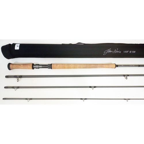 A John Norris 14'6 four piece salmon fishing rod, #9/10 weight