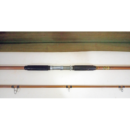 A vintage Hardy 'Longbow' 11'5 two piece beach fishing rod, 2-4oz, with rod  bag.