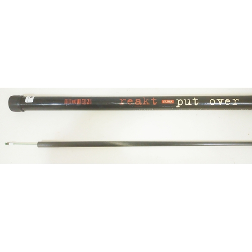 A Silstar Reakt 10m put over graphite fishing pole, 10 sections, action  A5-15, the tip section fitte