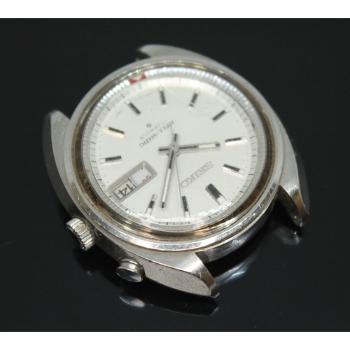 107 - A Seiko Bell-Matic, circa 1971, ref. 4006-7001, automatic 17 jewel movement, signed steel dial with ... 