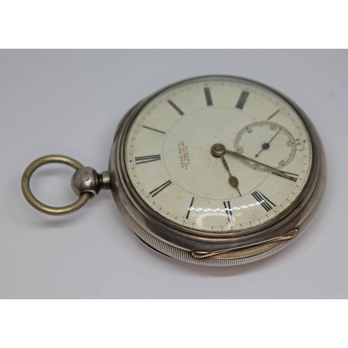 109 - A late 19th century open face verge pocket watch, the brass fusee movement singed 'Adam Bell 118 Uni... 