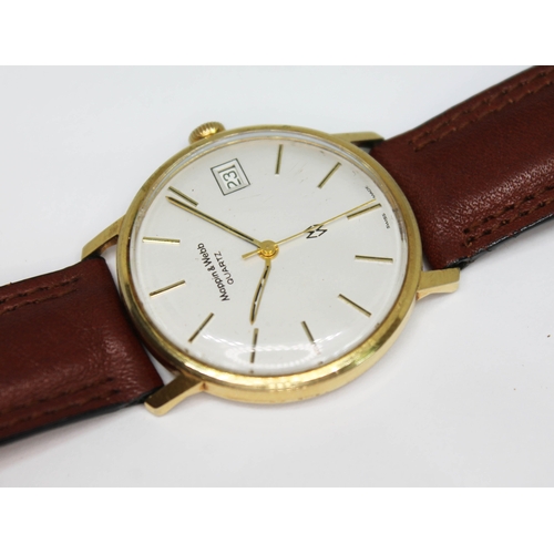 98 - A Mappin & Webb British Railways 9ct gold wristwatch, double signed champagne dial with gold tone ho... 