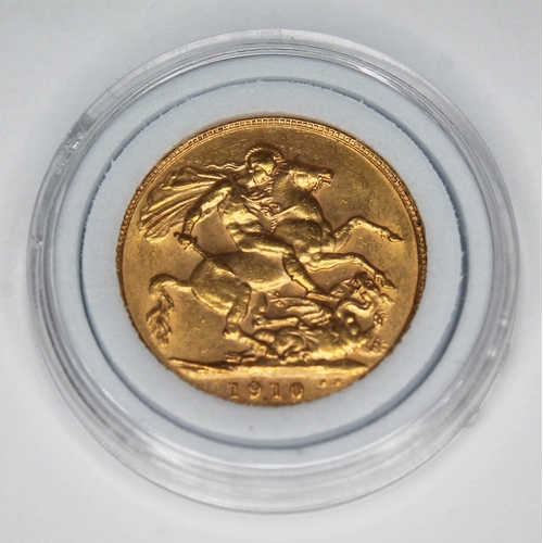 259 - Edward VII 1910 sovereign, 10% buyer's premium (inclusive of VAT), normal online bidding fees apply.