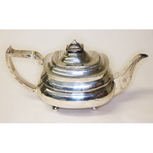 286 - A George III silver teapot, maker's mark indistinct, London 1815, length 29cm, weight 16 3/4oz.