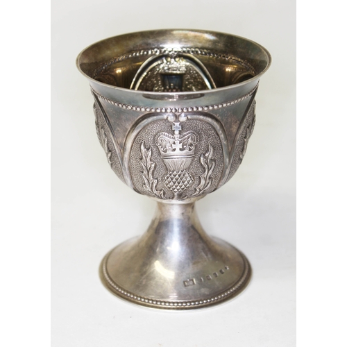 295 - A Scottish silver Millennium goblet, Richard Jarvis, Edinburgh 2000, limited edition number 10/250, ... 