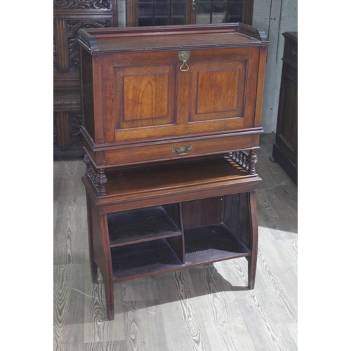 76 - A Victorian mahogany bureau in the manner of Jas Shoolbred, the lock stamped 'Writing Cabinet Patent... 