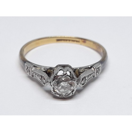 162 - An early 20th century diamond solitaire ring, the round cut diamond weighing approx. 0.27 carats, th... 