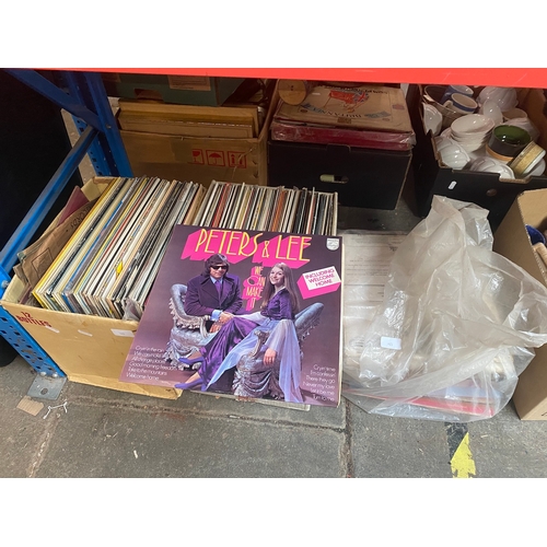 183 - 2 boxes and a bundle of records.