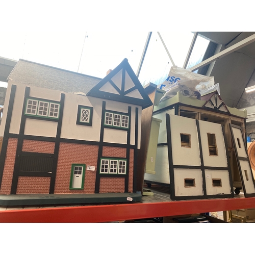 251 - 2 large vintage doll houses with accessories