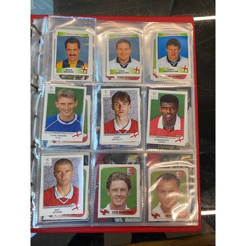 137 - A box of various albums of collectors cards related to sport to include football, basketball, cricke... 