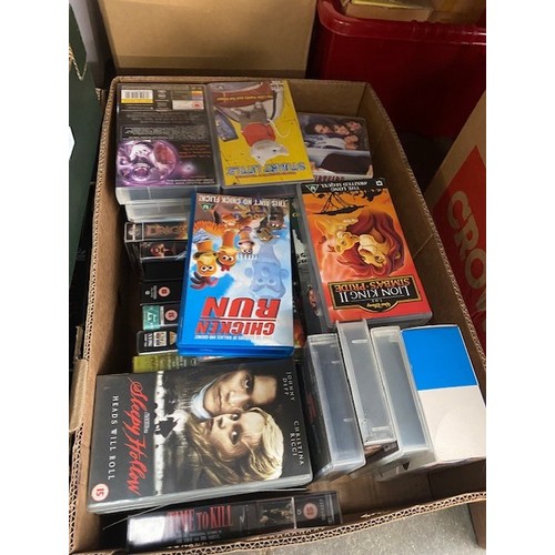 133 - 4 boxes of VHS cassettes.