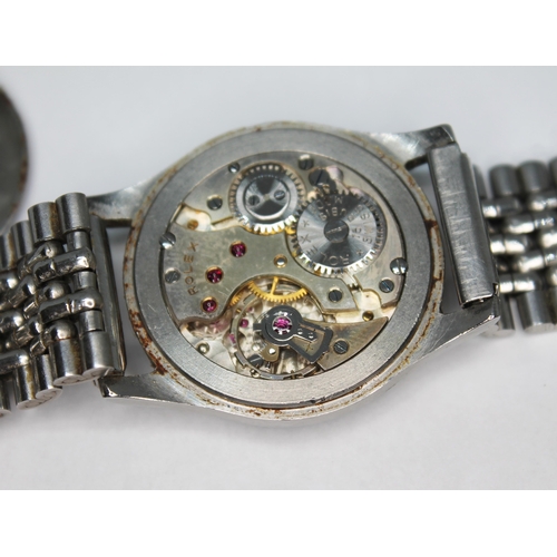 176 - A Rolex stainless steel watch circa 1940s, 15 jewel movement, Dennison case numbered 12325 & 2502, c... 