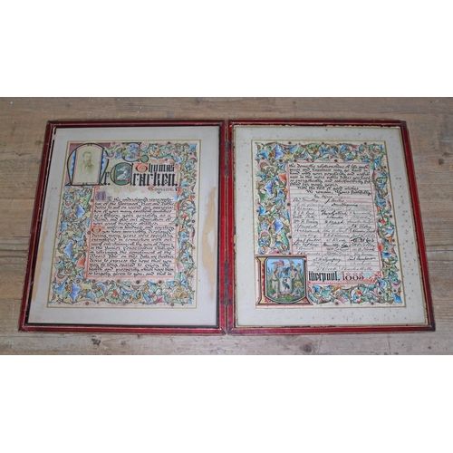 64 - A Victorian illuminated presentation letter of appreciation awarded to Mr Thomas MacCracken, Liverpo... 