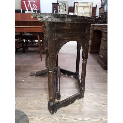 38 - An 18th century oak credence table.