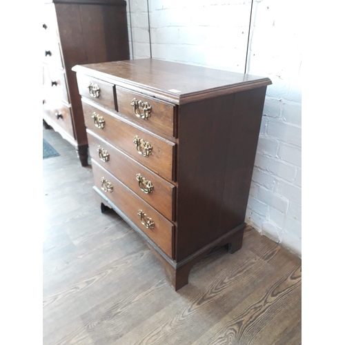 54B - A 19th century and later oak chest of drawers of small proportions, width 77cm, depth 42cm & height ... 